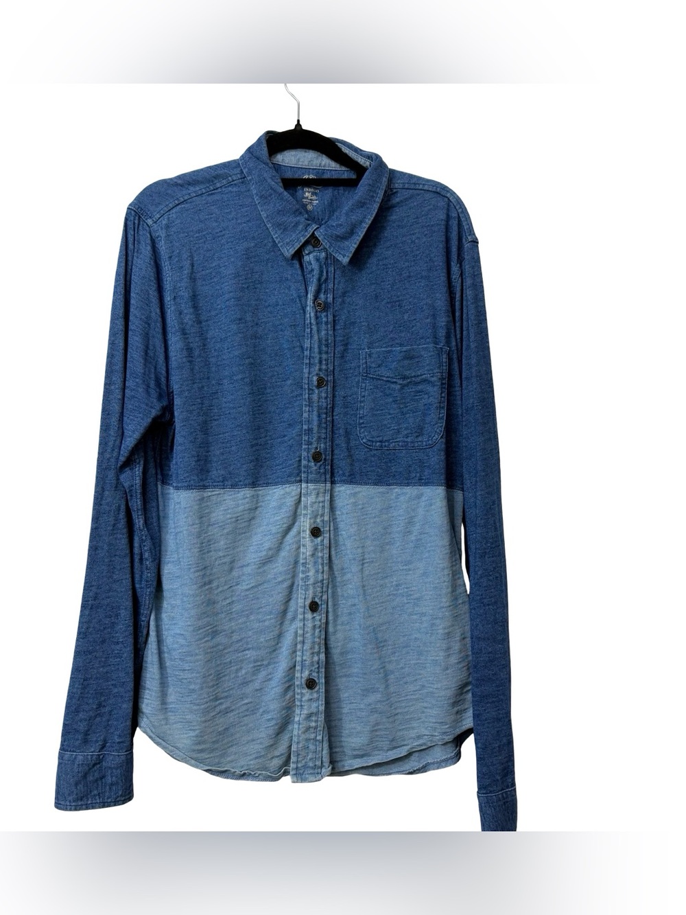 J Crew Indigo-dyed Harbor Button Down shirt colorblock size Medium